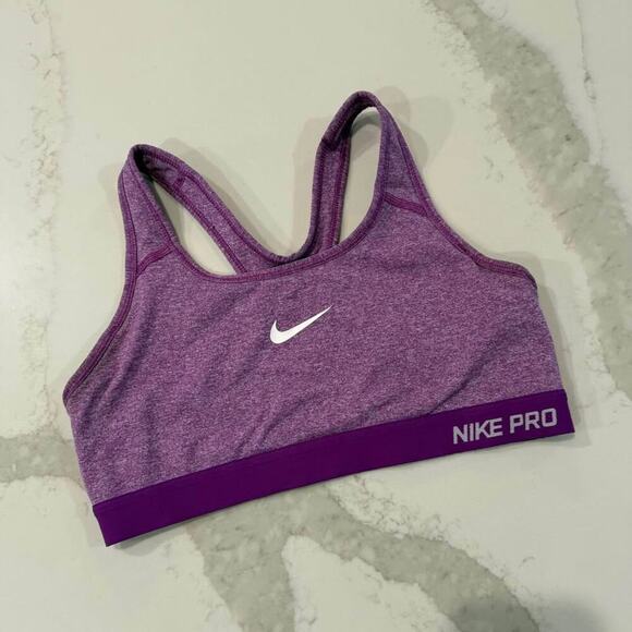 Nike Pro Racerback Athletic Sports Bra Women’s Size Medium Purple Activewear - Picture 1 of 4